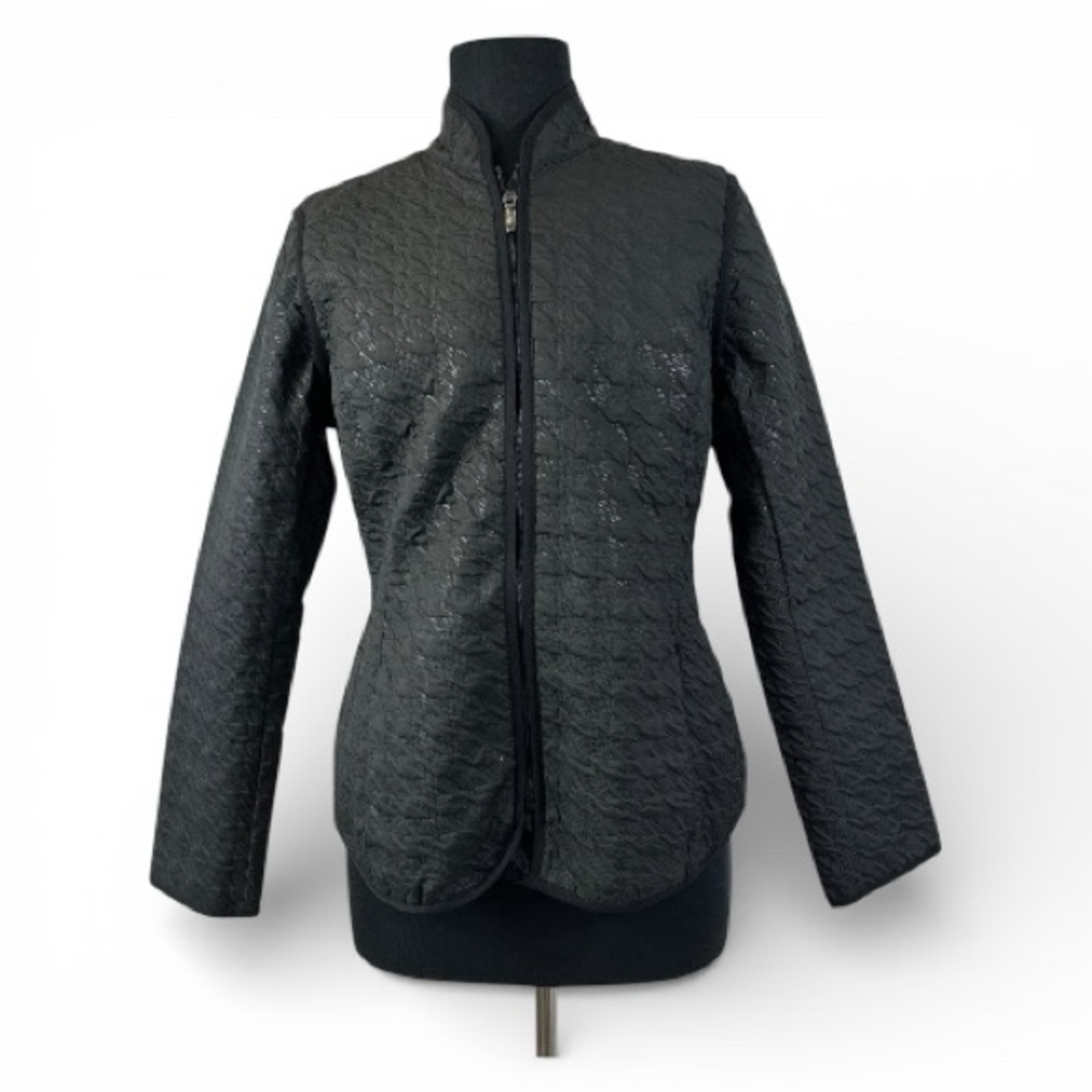 EP Pro Black Textured Zip Front Jacket Women’s M Golf